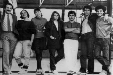 Barros, Denise, Lilia, Christiane, Frota, Kaloy e Betti: amigos da arte e da vida que se reuniram em momento histórico do País - Foto: Divulgação/Unicamp
