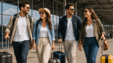 Adultos indo viajar